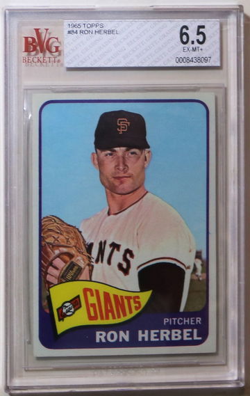 1965 Topps #84 Ron Herbel BVG 6.5 EX-MT +
