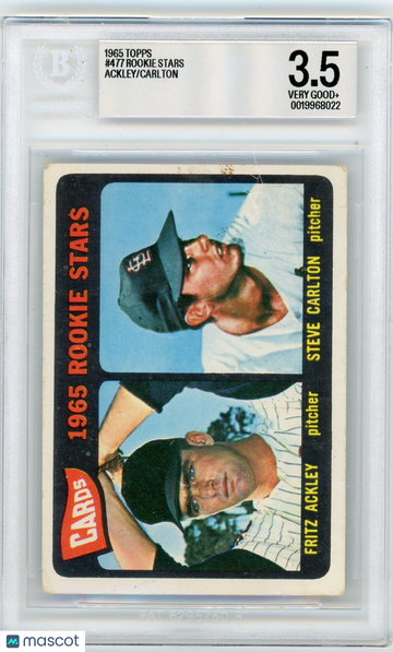 1965 Topps Rookie Stars Fritz Ackley Steve Carlton #477 BVG 3.5 Rookie /Fritz