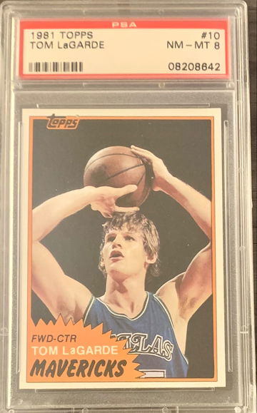 1981 Topps Basketball Card Tom LaGarde #10 - Graded PSA 8 NM-MT Near Mint 🏀