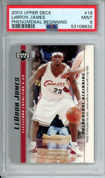 LEBRON JAMES 2003 Upper Deck Phenomenal Beginning #19 PSA 9 Mint Cavs Lakers Heat