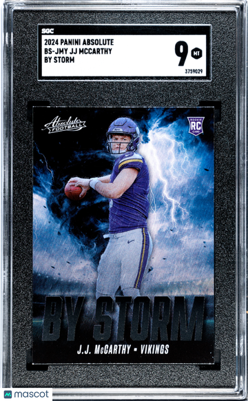 2024 Panini Absolute JJ Mccarthy #BS-JMY By Storm SGC 9