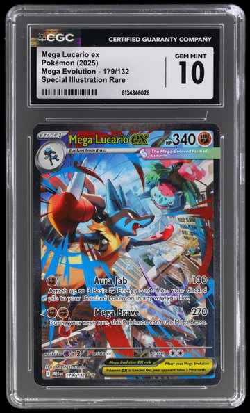 2025 Pokemon Mega Evolution Mega Lucario EX Special Illustration Rare CGC 10