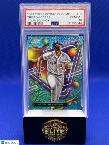 2023 Topps Chrome Cosmic Triston Casas #36 Aqua Equinox Refractor SN RC PSA 10