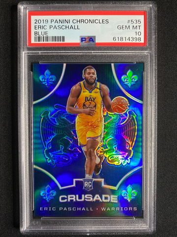 2019 Panini Eric Paschall Chronicles Crusade Blue /99 Rookie PSA 10