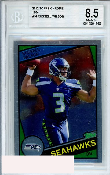 2012 TOPPS CHROME RUSSELL WILSON #14 1984 SEAHAWKS ROOKIE RC BGS 8.5 NM-MT+