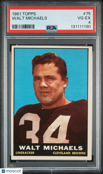 1961 Topps Football Walt Michaels #75 PSA 4