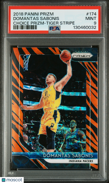 2018 Panini Prizm Domantas Sabonis #174 Choice Tiger Stripe PSA 9