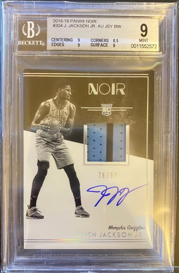 Jaren Jackson Jr. Noir Rookie Patch Auto