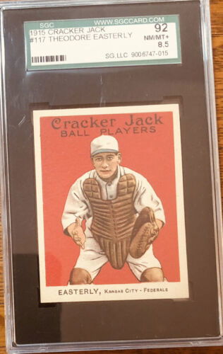 1915 Cracker Jack #117 Theodore Easterly SGC 92 8.5 NrMt Mt plus