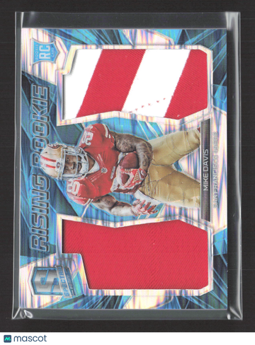 2015 Panini Spectra Prizm Rising Rookie Mike Davis #RR-MD RC Dual Patch