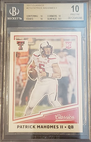 2017 Classics Patrick Mahomes BGS 10 .5 away from black label