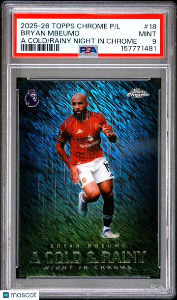 2025-2026 Topps Chrome Premier League Bryan Mbeumo #18 PSA 9