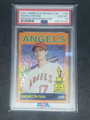 Shohei Ohtani 2021 Topps All-Star Rookie Cup Orange Holofractor /25 PSA 10  