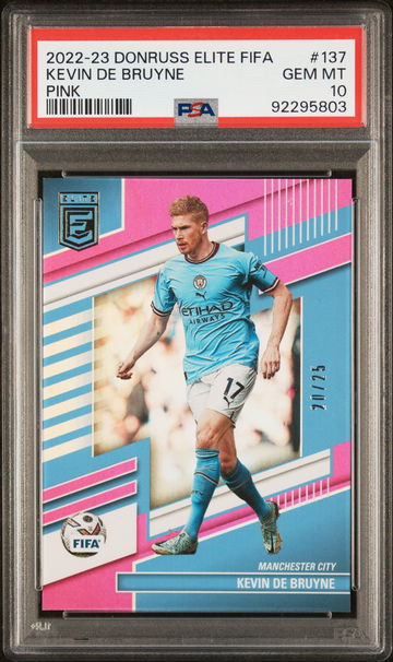 2022-23 DONRUSS KEVIN DE BRUYNE PANINI ELITE FIFA PINK #137 PSA 10