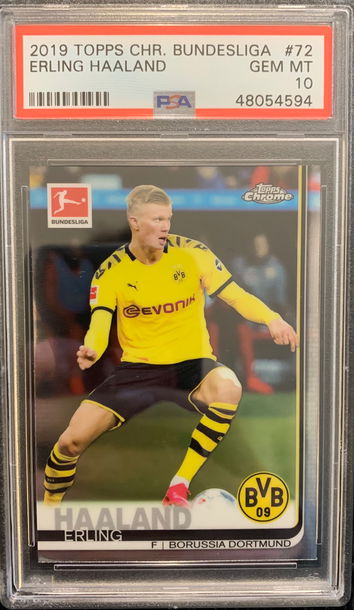 Erling Haaland Topps Chrome Rookie PSA 10
