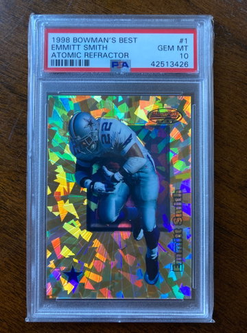 1998 Bowman’s Best Emmitt Smith Atomic Refractor /100 PSA 10