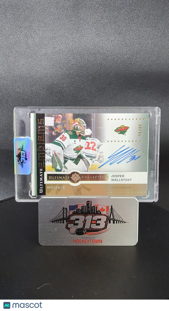 2024-25 Upper Deck Ultimate Collection Ultimate Emblems Jesper Wallstedt Autographed Trading Card /99