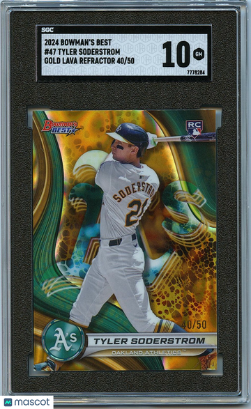 2024 Bowman Tyler Soderstrom #47 Gold Refractor Rookie SGC 10