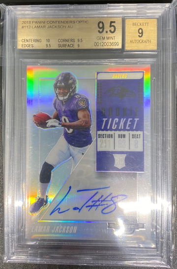 2018 Lamar Jackson Contenders Optic Auto BGS 9.5