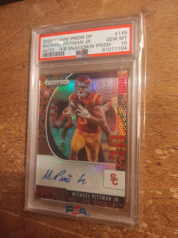 2020 Panini Prizm #145 Michael Pittman Jr. Red/Black Snakeskin PSA 10