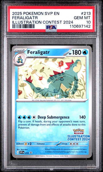 2025 Pokemon Scarlet and Violet Black Star Promo Illustration Contest '24 Winner Feraligatr #213 PSA 10