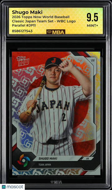 2026 Topps Now World Baseball Classic Shugo Maki #JP11 Japan Team Set - WBC Logo Parallel MBA 9.5