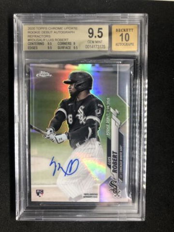 LUIS ROBERT 2020 Topps Chrome Rookie Debut Refractor Auto #RDUSALR  BGS 9.5