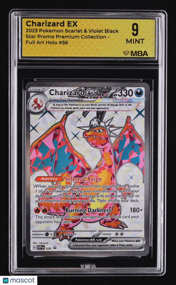2023 Pokemon Scarlet & Violet Black Star Promo Premium Collection Charizard Holo Full Art MBA 9 #56