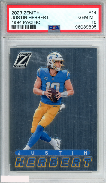 2023 PANINI ZENITH 1994 PACIFIC JUSTIN HERBERT #14 PSA 10 GEM MT