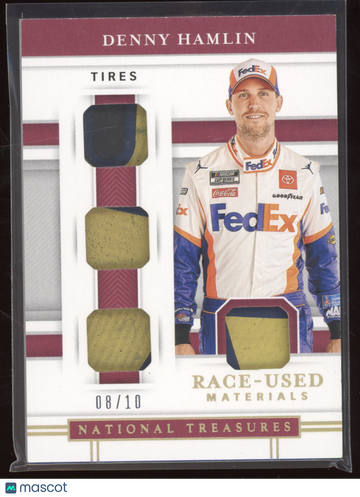 2020 Panini National Treasures Racing Denny Hamlin #QRU-DH /10 Race-Used Materials Tires