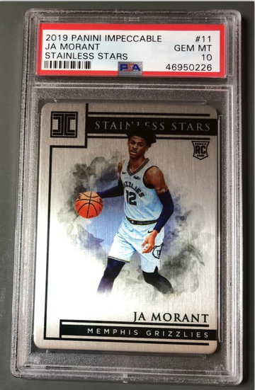 2019-20 Panini Impeccable JA Morant /99 Stainless Stars Silver PSA 10