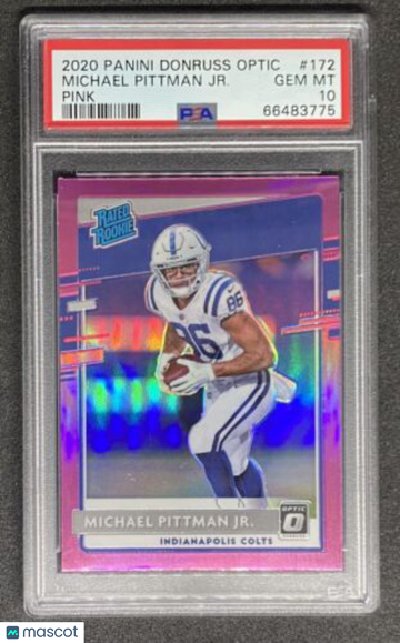 Michael Pittman Jr  2020 Donruss Optic Pink Prizm Rookie #172 Colts RC PSA 10