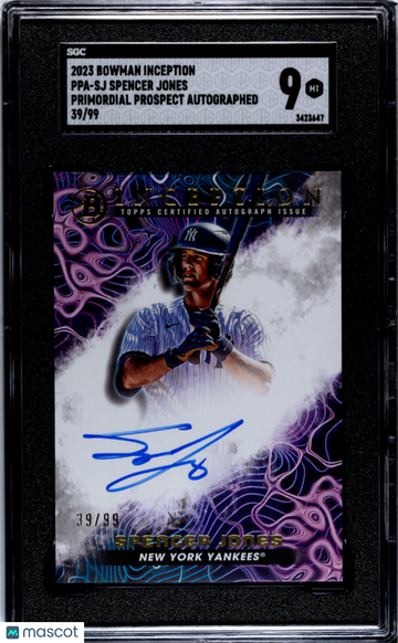 2023 Bowman Inception Spencer Jones #PPA-SJ Primordial Prospect Autograph SGC 9