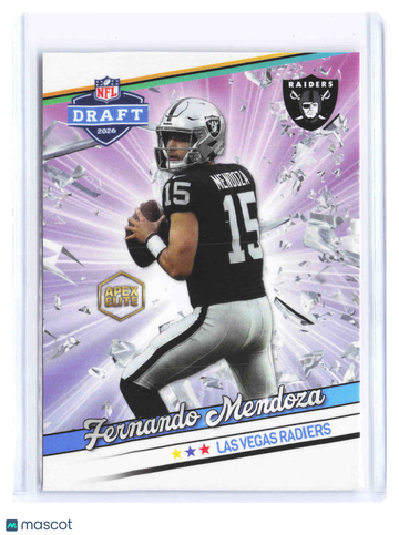 2026 Apex Authentics Apex Elite Fernando Mendoza #15 Purple Shattered Shattered Ice Purple /500
