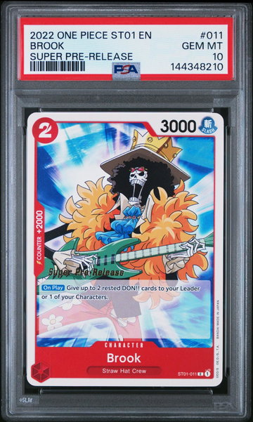 2022 One Piece Starter Deck-Straw Hat Crew Super Pre-Release Brook #11 PSA 10