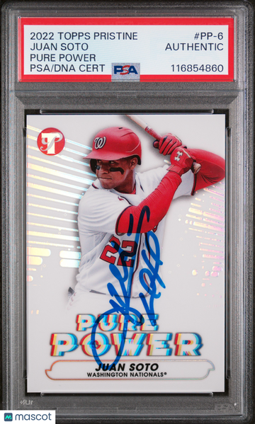2022 Topps Pristine Pure Power Juan Soto #PP-6 PSA A Auto A