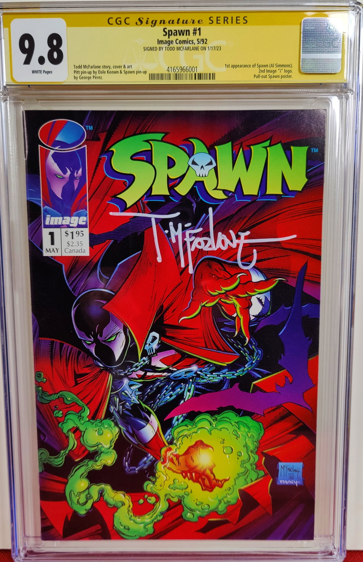 Spawn #1 - CGC 9.8 - Signed by Todd McFarlane - 1st Appearance of Spawn ...