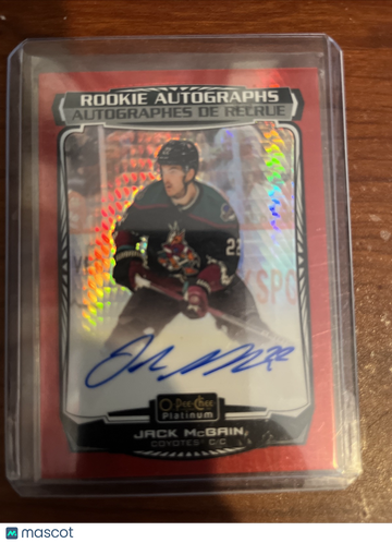 2022-23 O-Pee-Chee Platinum - Rookie Autographs - Red Prism Jack McBain #R-JM Red Prism Rookie