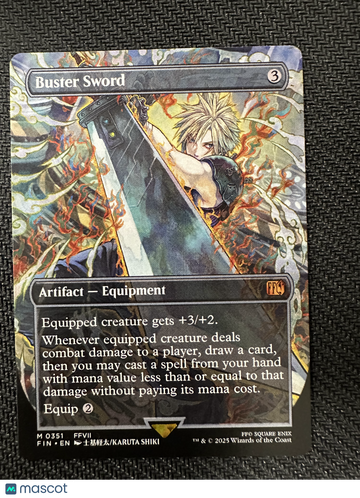 2025 Wizards of the Coast Magic The Gathering Final Fantasy BUSTER SWORD Extended Art Artifact Equipment