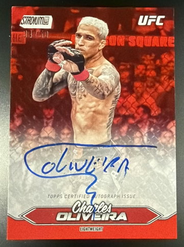 2025 Stadium Club Charles Oliveira Red Auto /50