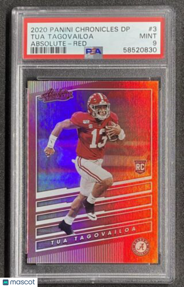 Tua Tagovailoa 2020 Chronicles Draft Picks Absolute Red RC #3 Rookie PSA 9