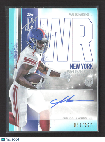 2024 Topps Signature Class Football Malik Nabers #RCA-MN Rookie Auto Variation /225