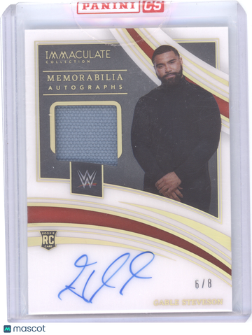 2022 Panini Immaculate Collection WWE Memorabilia Autographs Gable Steveson #110 Acetate /8 RC