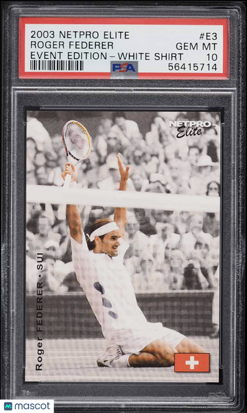 2003 Netpro Elite Roger Federer #E3 WHITE SHIRT Rookie PSA 10