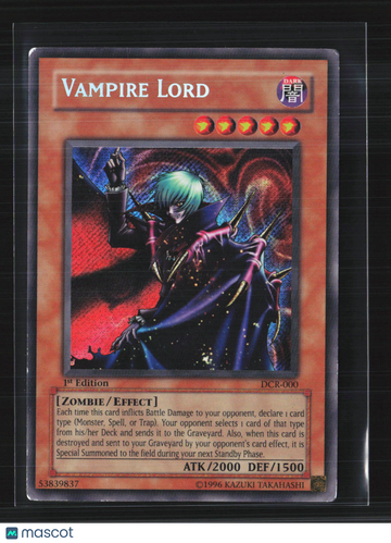 2003 Yu-Gi-Oh! Dark Crisis Vampire Lord Holo Secret Rare 1st Edition #DCR-000
