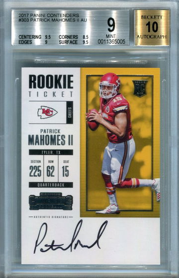 2017 Panini Contenders Patrick Mahomes BGS 9 auto 10