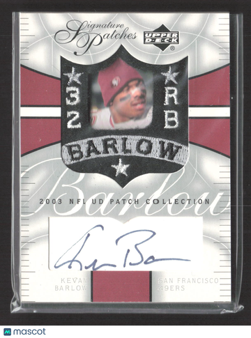 2003 Upper Deck NFL Patch Collection Signature Patches Kevan Barlow #SP-KB Souvenir Patch Autograph Auto