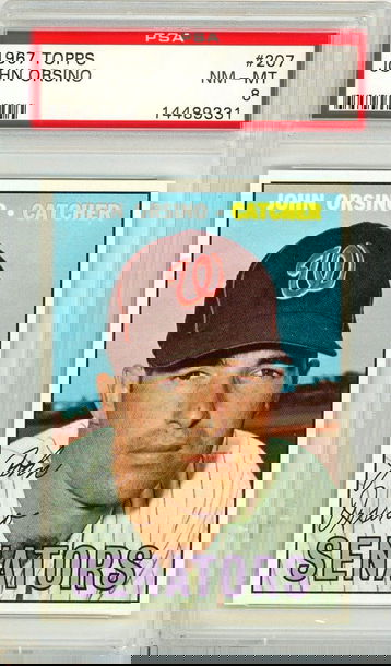 1967 Topps John Orsino #207 PSA 8 P1304