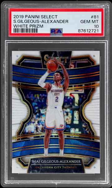 2019 Panini Select Shai Gilgeous-alexander Concourse White Prizm PSA 10