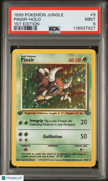 1999 Pokemon Jungle Pinsir Holo 1st Edition PSA 9 #9